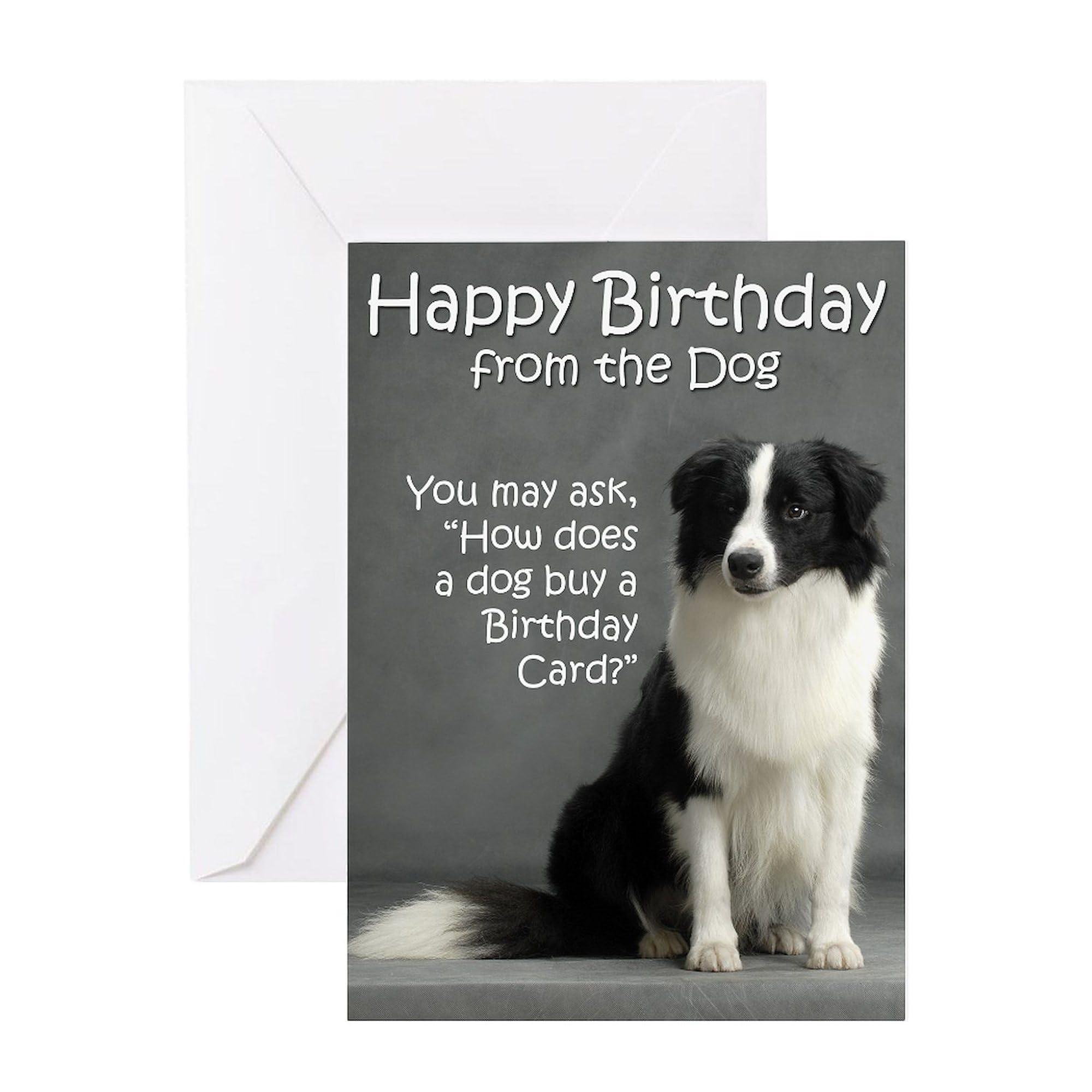 CafePress Border Collie Birthday Card Folded Greeting Card Glossy