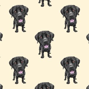 Cute Black Labrador Retriever Gift Wrap, Black Lab Wrapping Paper, Dog Christmas Birthday Party Decoration Decor (6 foot x 30 inch roll)