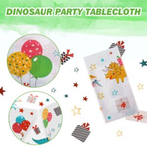 JHkim 2 Pack Dinosaur Graduation Tablecloths, Dinosaur Table Cover for Birthday, Dino Themed Party Decorations Supplies Kindergarten Preschool Grad, Party Table Cloths for Kids Boy, 52" X 87"