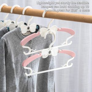 WJWSKI Baby Hangers for Closet - 20 Pack Baby Clothes Hangers,Adjustable Baby & Kids Hangers for Nursery,Cascading Plastic Childrens Hangers & Infant Hangers for Closet- Space Saving