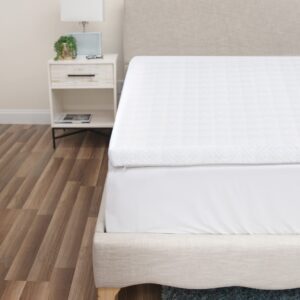 SensorPEDIC Majestic 2-Inch Gel Swirl Memory Foam Mattress Topper, King, White