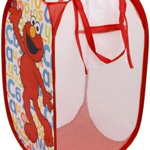 Crown Crafts Infant Products Sesame Street Elmo Pop Up Hamper - Mesh Laundry Basket/Bag with Durable Handles