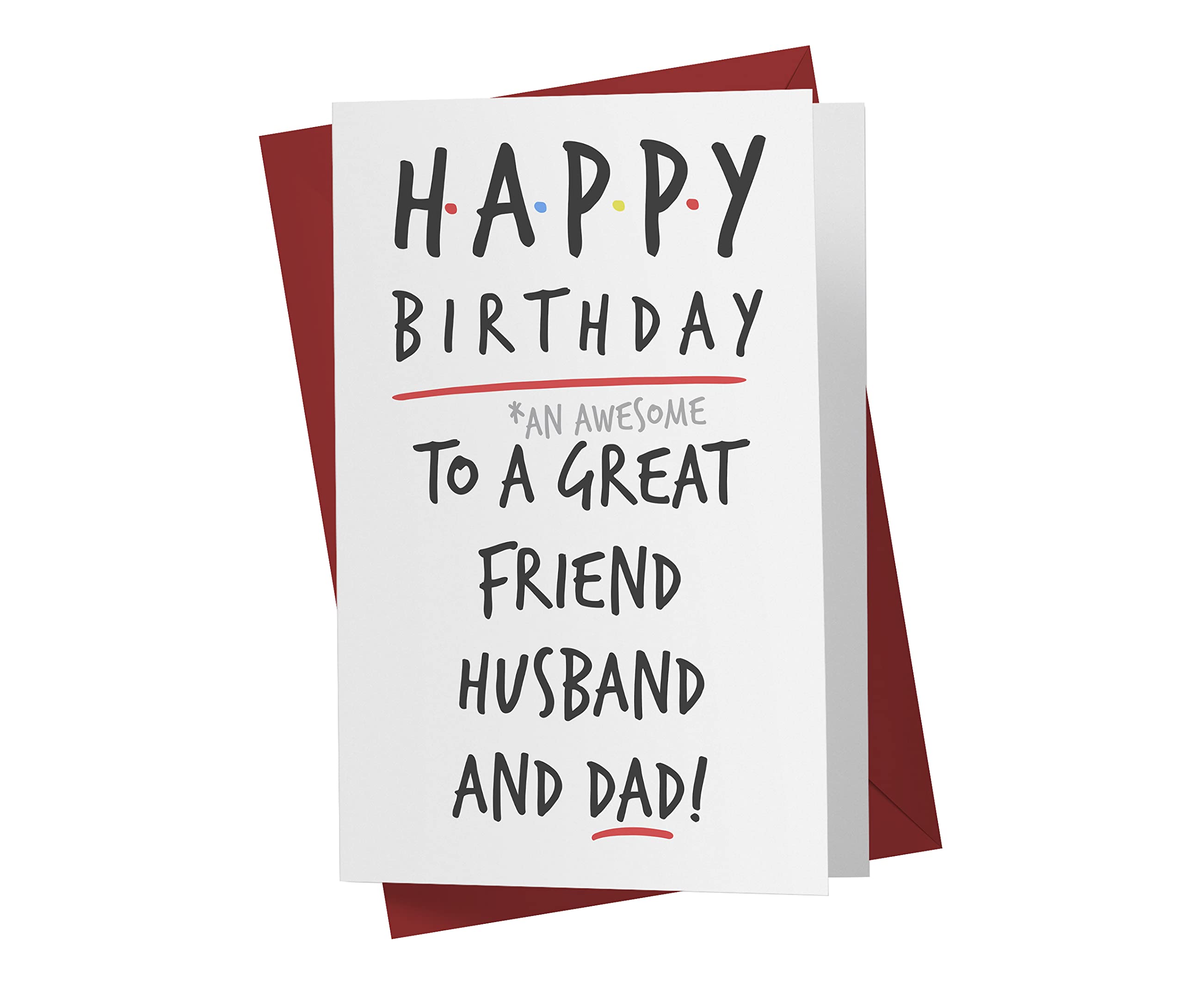 Karto Sweet and Funny Birthday Card For Husband, Large 5.5 x 8.5 Greeting Card, Birthday Cards For Husband, Birthday Card For Husband From Wife Friend Husband Dad