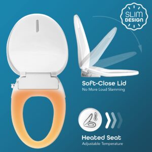 BidetMate 700 Series Electric Bidet Smart Toilet Seat with Side Knob Control - Instant Heated Water, Dryer and Seat - Adjustable and Self-Cleaning - Fits Elongated Toilets