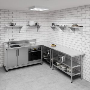 AmGood 12" X 16" Stainless Steel Wall Shelf | Metal Shelving | Garage, Laundry, Storage, Utility Room | Restaurant, Commercial Kitchen | NSF