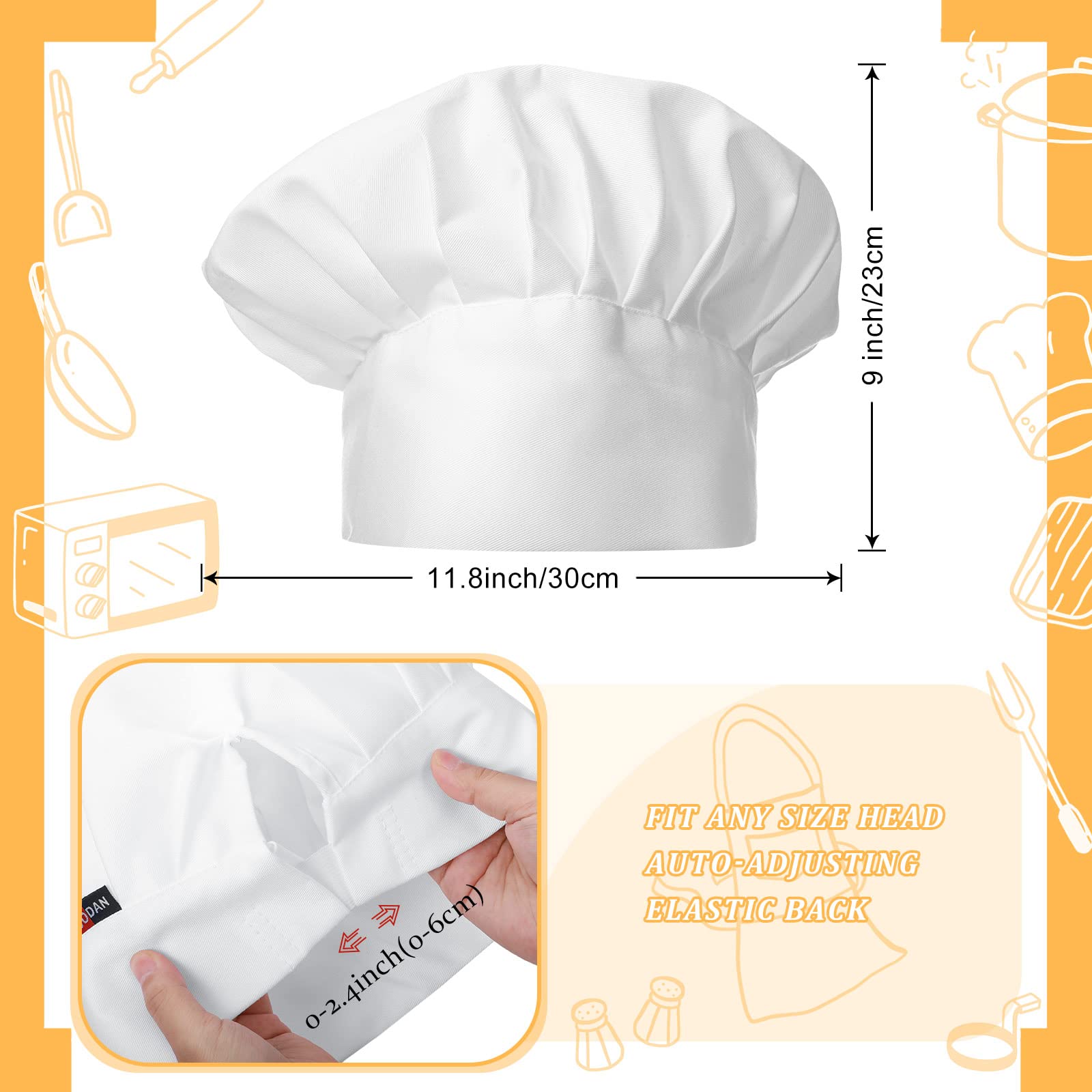 SATINIOR 4 Pcs Halloween Chef Costume Chef Apron Hat Set for Men Chef Hat White Apron Baker Costume Red Bow Tie Fake Beard Moustache for Halloween Cosplay Party