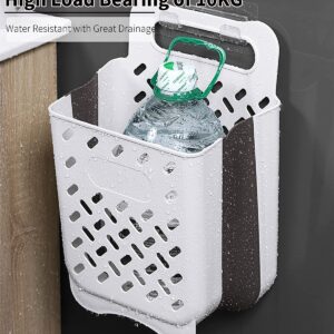 Pansyling Plastic Foldable Laundry Basket with Handle, 42L Wall Mounted Laundry Hamper Freestanding Dirty Clothes Hamper, Collapsible Laundry Baskets Pop Up Hamper Storage Container for Snacks Dolls