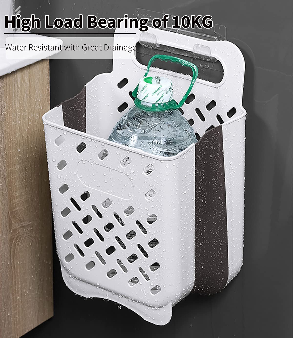 Pansyling Plastic Foldable Laundry Basket with Handle, 42L Wall Mounted Laundry Hamper Freestanding Dirty Clothes Hamper, Collapsible Laundry Baskets Pop Up Hamper Storage Container for Snacks Dolls