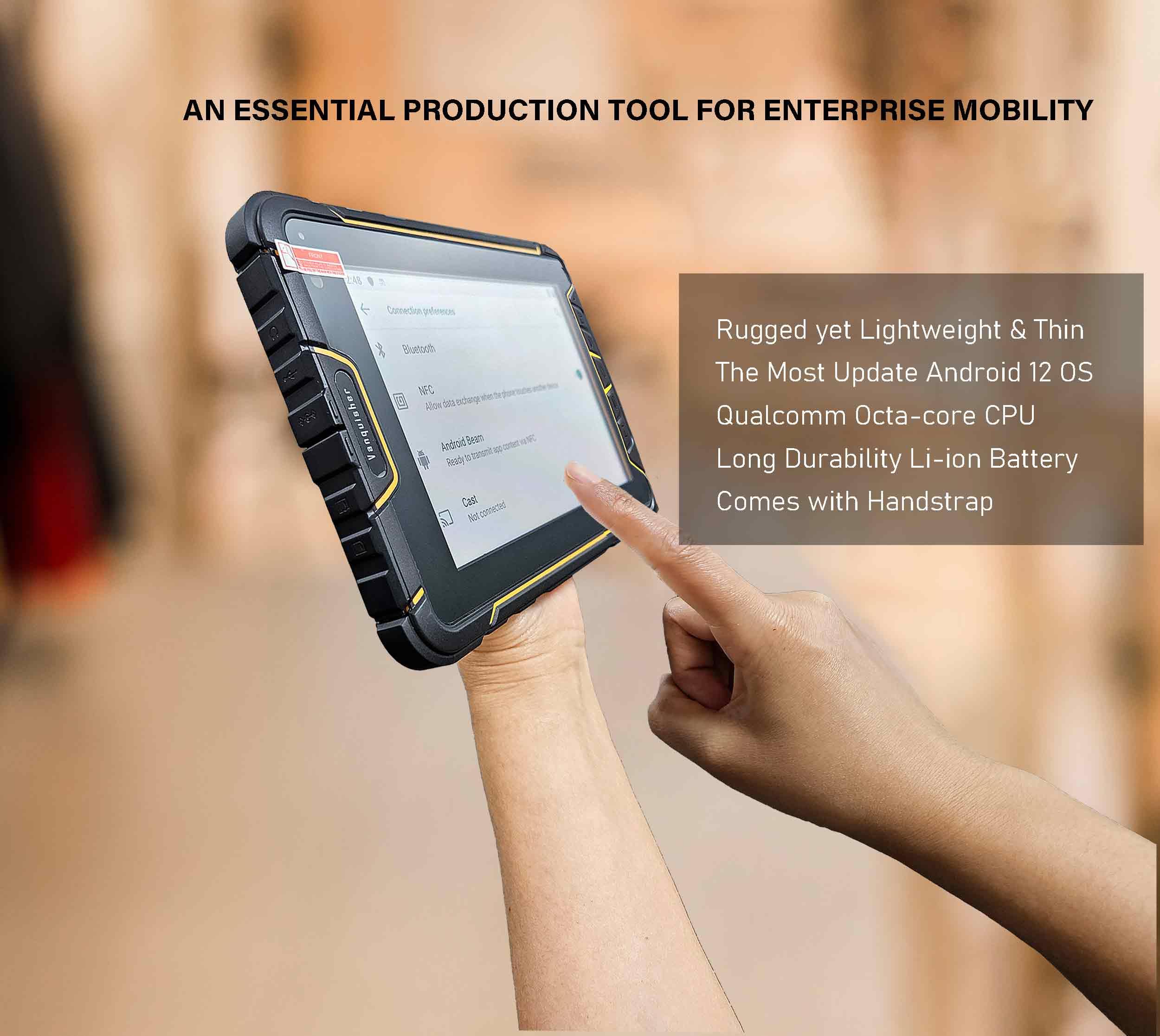 Rugged Enterprise Tablet with Barcode Scanner | Android 12 OS | 7-inch Big Touch Screen | with Honeywell N6603 2D Bar Code Reader Scan Engine, WiFi & 4G LTE, for Warehouse Inventory & Stock Control