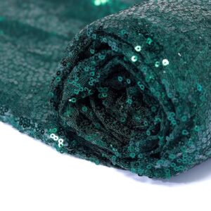 efavormart 54" x 4 yards sequined fabric bolt sewing craft bridal supplies for wedding party banquet event decor hunter emerald green