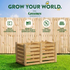 Greenes Fence Cedar Wood Composter, 24" W x 48" L x 31" H / 154.6 Gallons - Made in USA with North American Cedar