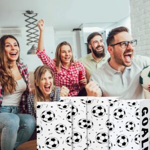 Gersoniel 30 Pack Paper Soccer Party Favor Bag, Soccer Candy Goodie Treat Bags Football Snack Bags Soccer Goodie Bag Soccer Print Sports Themed Birthday Party Supplies for Football Party Decor (White)