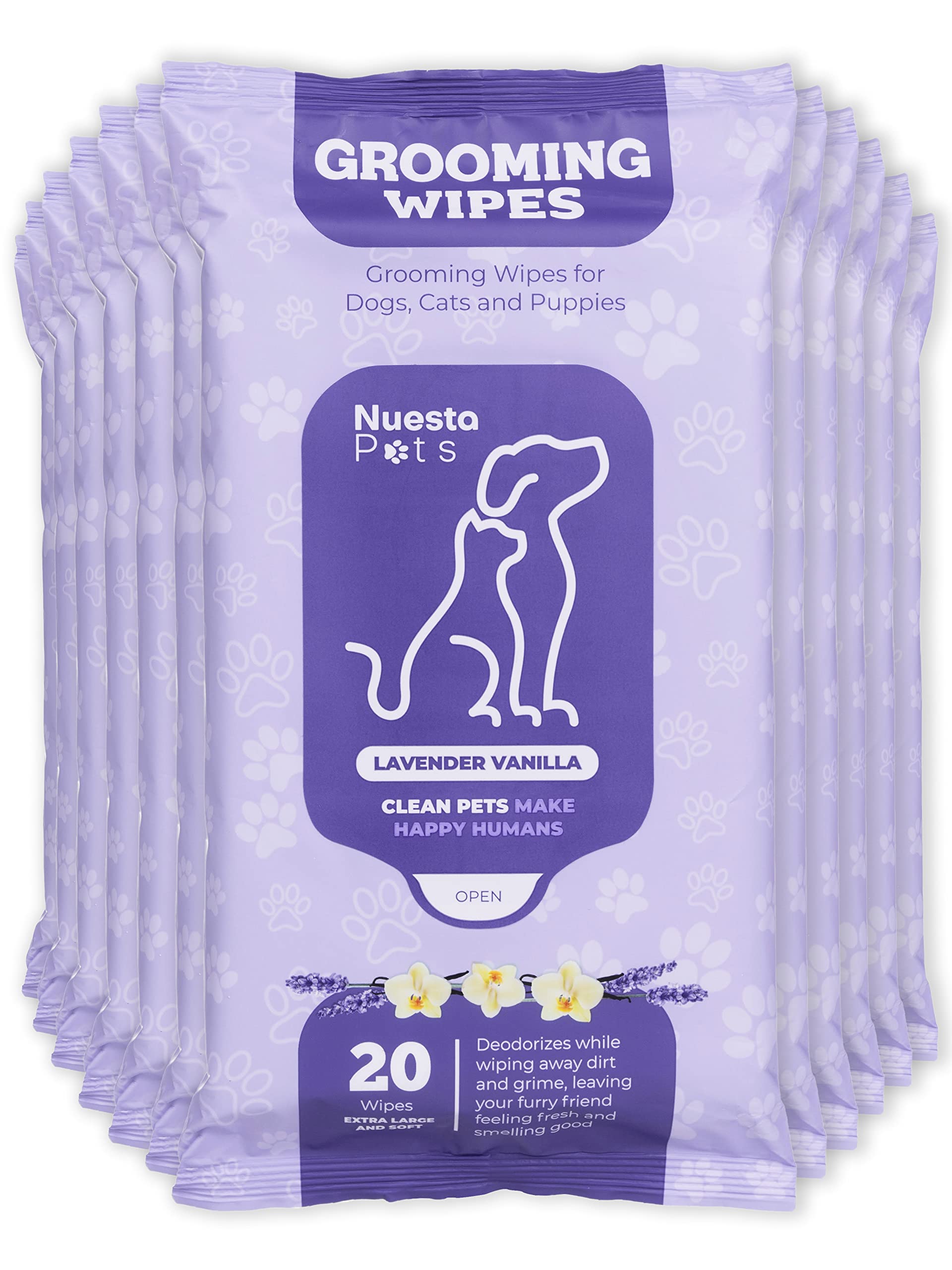 Nuesta Pets Lavender Vanilla Pet Wipes (240 count wipes) or Nuesta Pets Lavender Vanilla Pet Wipes 20 ct. pkg ( Set of 12)