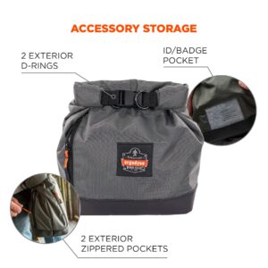 Ergodyne Arsenal 5186 Respirator Mask Storage Bag, Fits Half and Full Face Respirators, Adjustable Roll Top Closure,Gray