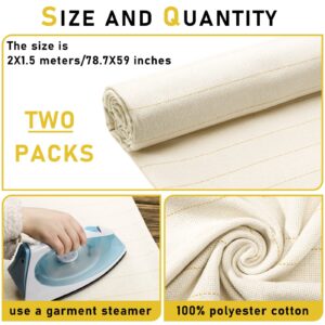 2 Pieces 79 x 59 Inches Monk's Cloth Primary Tufting Fabric Punch Needle Cloth Fabric Large Monk Cloth with Marked Lines for Sewing Rug Tufting Guns Embroidery Art Crafts Favors