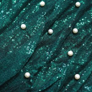 Efavormart 54" x 4 Yards Sequined Fabric Bolt Sewing Craft Bridal Supplies for Wedding Party Banquet Event Decor Hunter Emerald Green