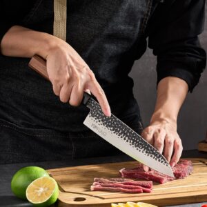 Japanese Chef Knife, 8 Inch Professional Kitchen Knife Forged Kitchen Chef Knife with Octagonal Handle Chef‘s Knives for Home & Restaurant Professional cooking knives