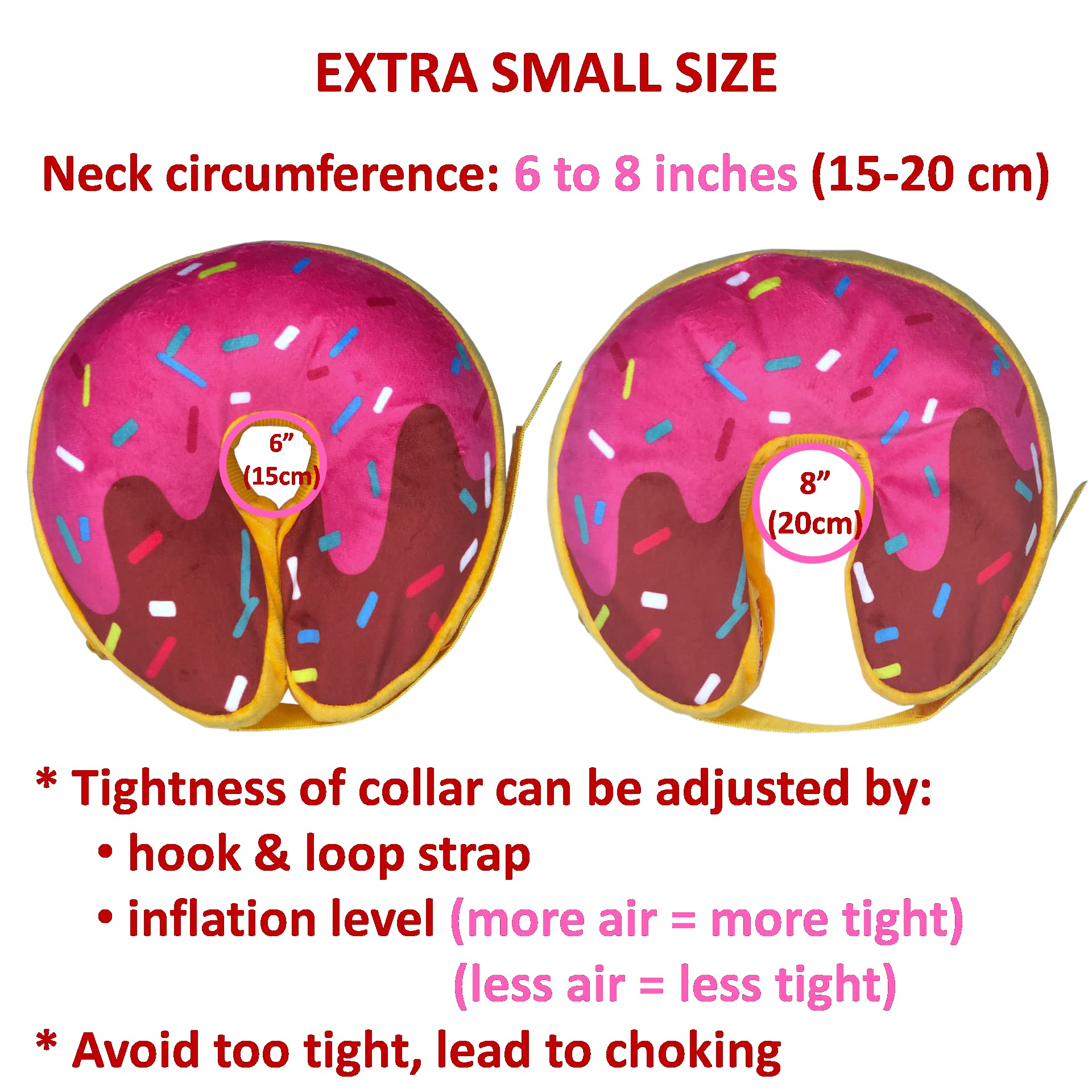 Dog Neck Donut Collar - Inflatable Dog Donut Collar for After Surgery - Elizabethan Collar for Dogs, Dog Inflatable Recovery Collar, Dog Doughnut Collar (Extra Small Size, XS)