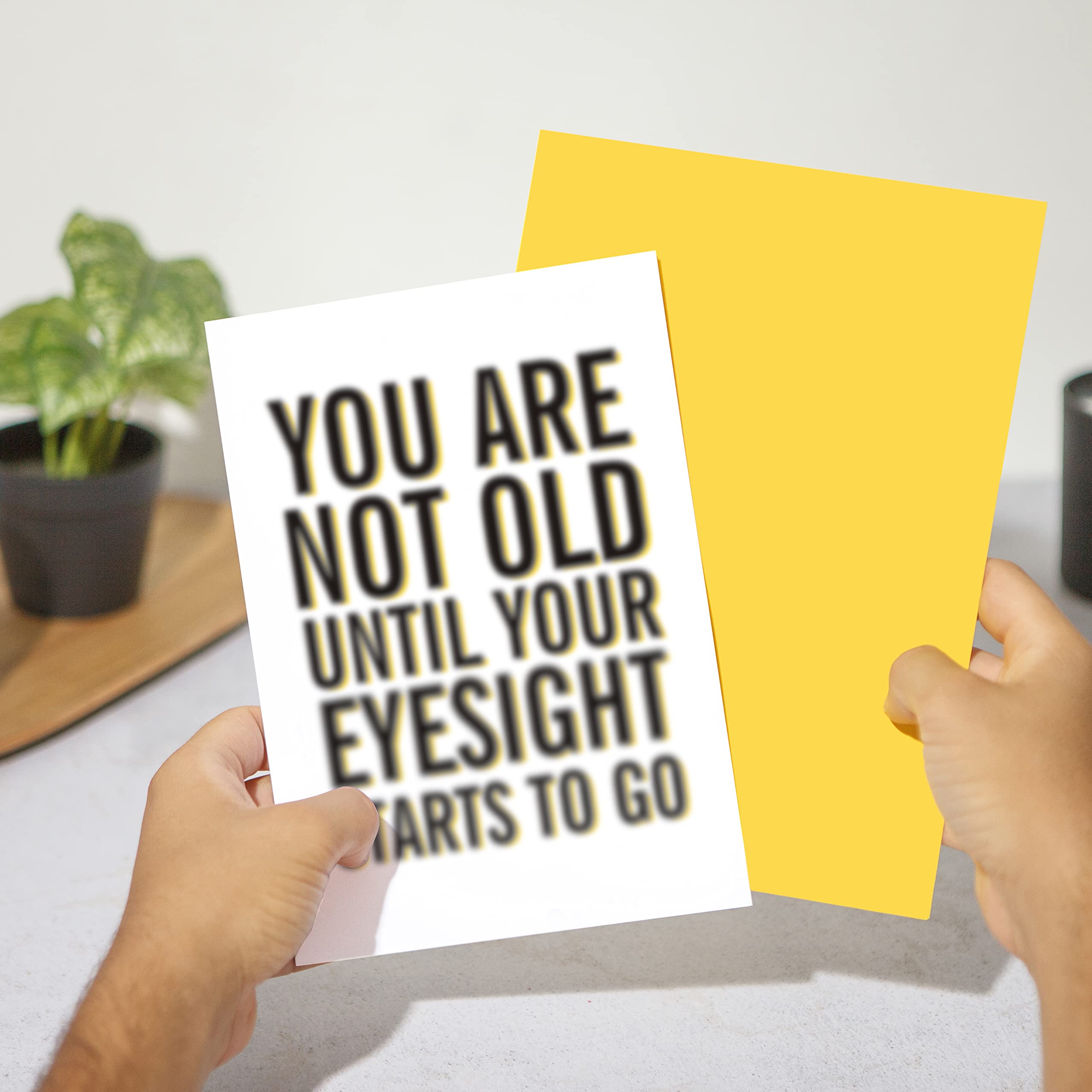 Huxters Funny Birthday Card - You know you are old Blurred Happy Birthday card - novelty gifts - birthday card dad - mum birthday cards - Oldi Card - FSC Approved Paper - Recyclable envelope - A5