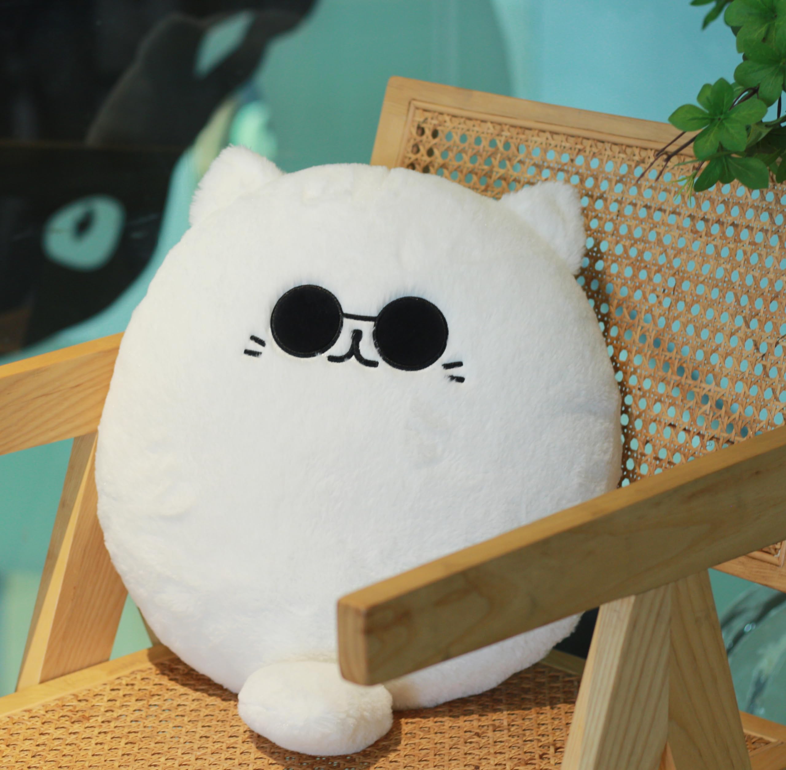 Uomieefy 16inch/40cm JJK Cute Cat Plush Pillow - Gojocat Plush Stuffed Pillow Anime Plushie Gift