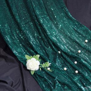 Efavormart 54" x 4 Yards Sequined Fabric Bolt Sewing Craft Bridal Supplies for Wedding Party Banquet Event Decor Hunter Emerald Green