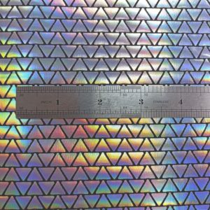 Hologram Metallic Foil Stretch Fabric Triangle Pattern(Silver 1yard)