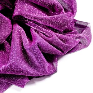 Glitter Netting Fabric by The Yard Width 58Inches Entelare (Purple 1yard)