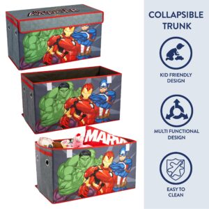 Marvel The Avengers 4 Piece Storage Solution Set with Pop Up Hamper, Collapsible Storage Trunk and 2 Nestable Storage Bins