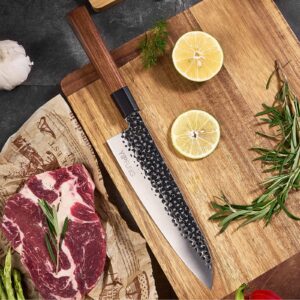 Japanese Chef Knife, 8 Inch Professional Kitchen Knife Forged Kitchen Chef Knife with Octagonal Handle Chef‘s Knives for Home & Restaurant Professional cooking knives