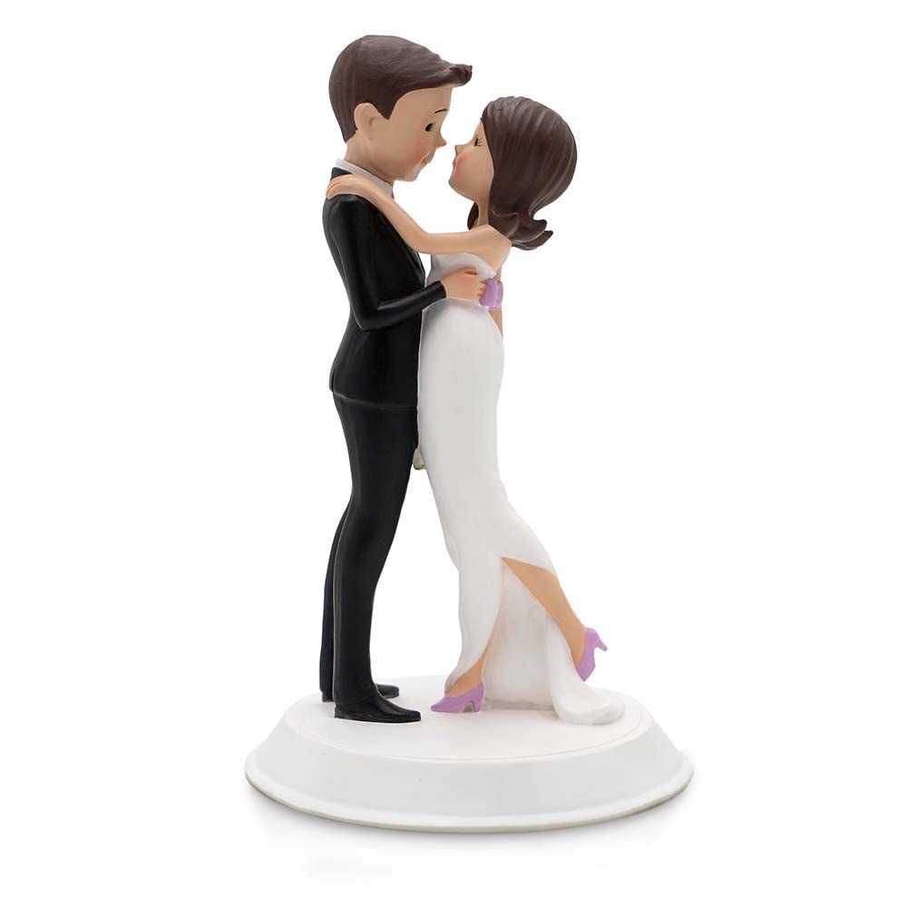 Dihtan Wedding Cake Toppers Bride and Groom - 6 x 3.5 Inch Hand Painted Cake Decorations Mr and Mrs Figurines - Poly Resin Bride To Be Cake Topper - Ideal for Wedding, Anniversary, Table Centerpiece