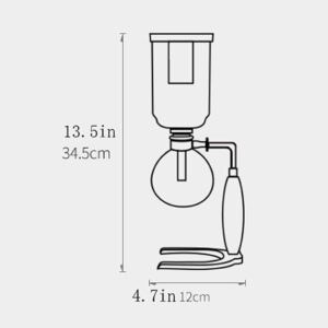 Coffee Maker Glass Siphon Coffee Maker Heat-Resistant Glass Manually Coffee Brewer Hot Tea Maker Machine for Home Office 3 Cup Cold Brew Maker (Color : Brown) (Color : Black)