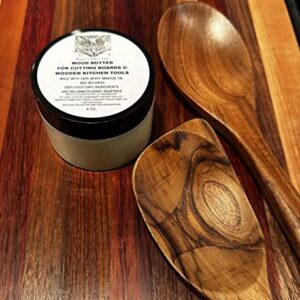 Wood Butter 4 oz Cutting Board Wax Conditioner for Butcher Block and Wooden Kitchen Tools. Macy;s Place Food Grade Protective Mineral Oil and Beeswax for Wooden Cutting Boards, Surfaces, and Tools.