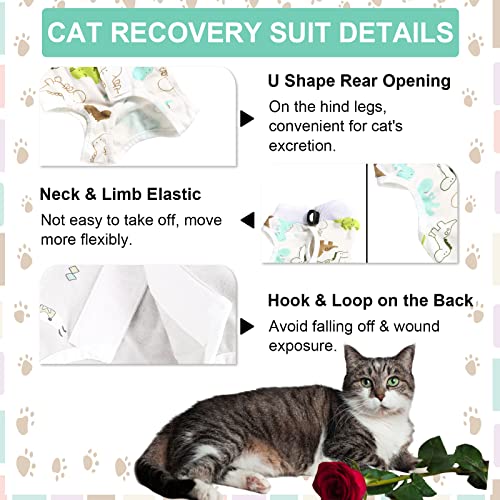 HACRAHO Recovery Suit for Cat, 1 PCS Cute Dinosaur E-Collar Cat Wound Surgery Recovery Suit Pet After Surgery Wear for Small Medium Pets, M