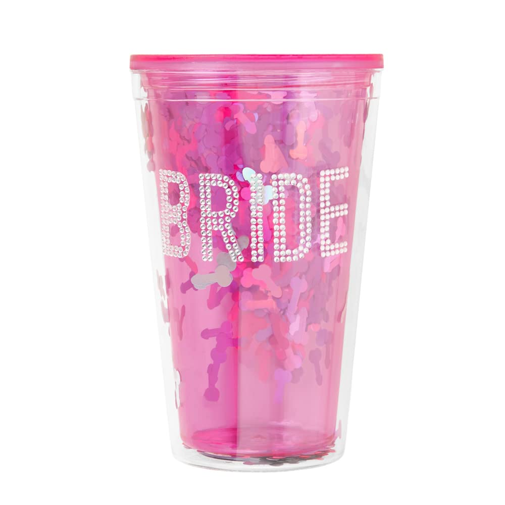 xo, Fetti Bachelorette Party Bride Confetti Tumbler Cup - Bridal Shower, Engagement Party Decoration and Bride To Be Gift