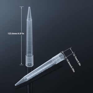 FOUR E'S SCIENTIFIC 5ml Pipette Tips - Universal 5000ul Sterile Pipette Tips Racked RNase/DNase Free & Pyrogen Safe, Autoclavable, 1 Rack 24 Tips