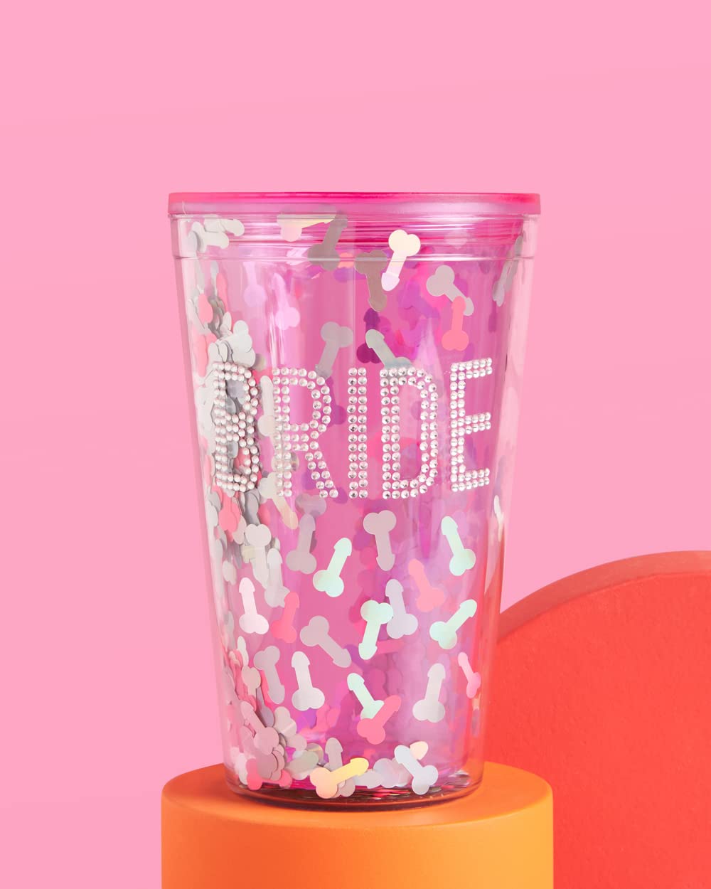 xo, Fetti Bachelorette Party Bride Confetti Tumbler Cup - Bridal Shower, Engagement Party Decoration and Bride To Be Gift