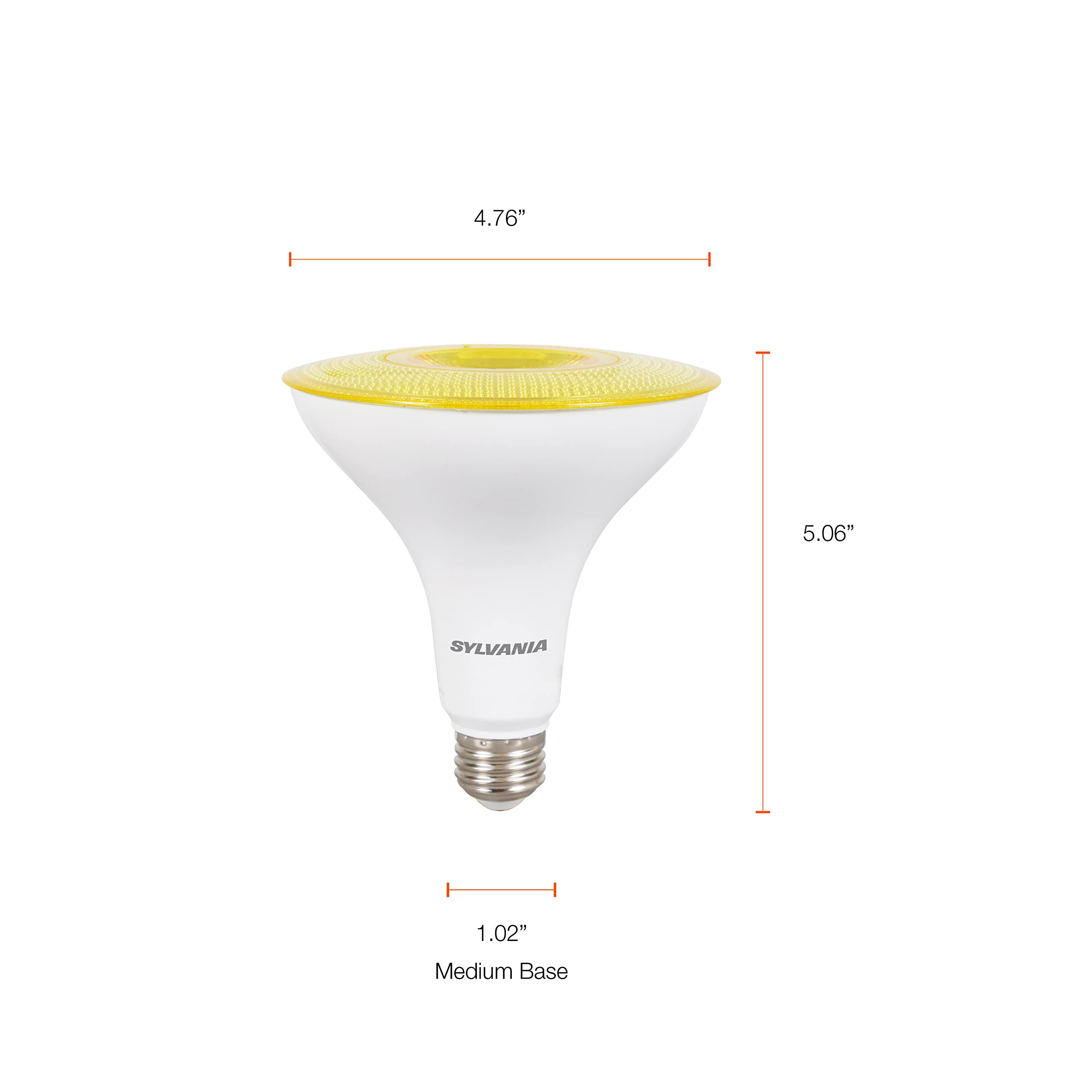 Sylvania LED Flood PAR38 Yellow Bug Light Bulb, Efficient 9W, Non-Dimmable, 5 Year, E26 Medium Base - 1 Pack (40822)