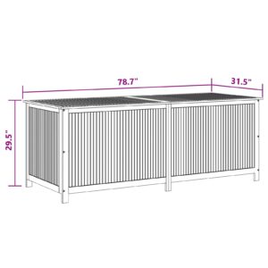 vidaXL Outdoor Storage Box, [Load Capacity Gallon] Deck Box with Gas-Lift Lid, Storage Chest with Water-Resistant Zippered Bag Inside, 78.7''x31.5''x29.5'', Solid Acacia Wood