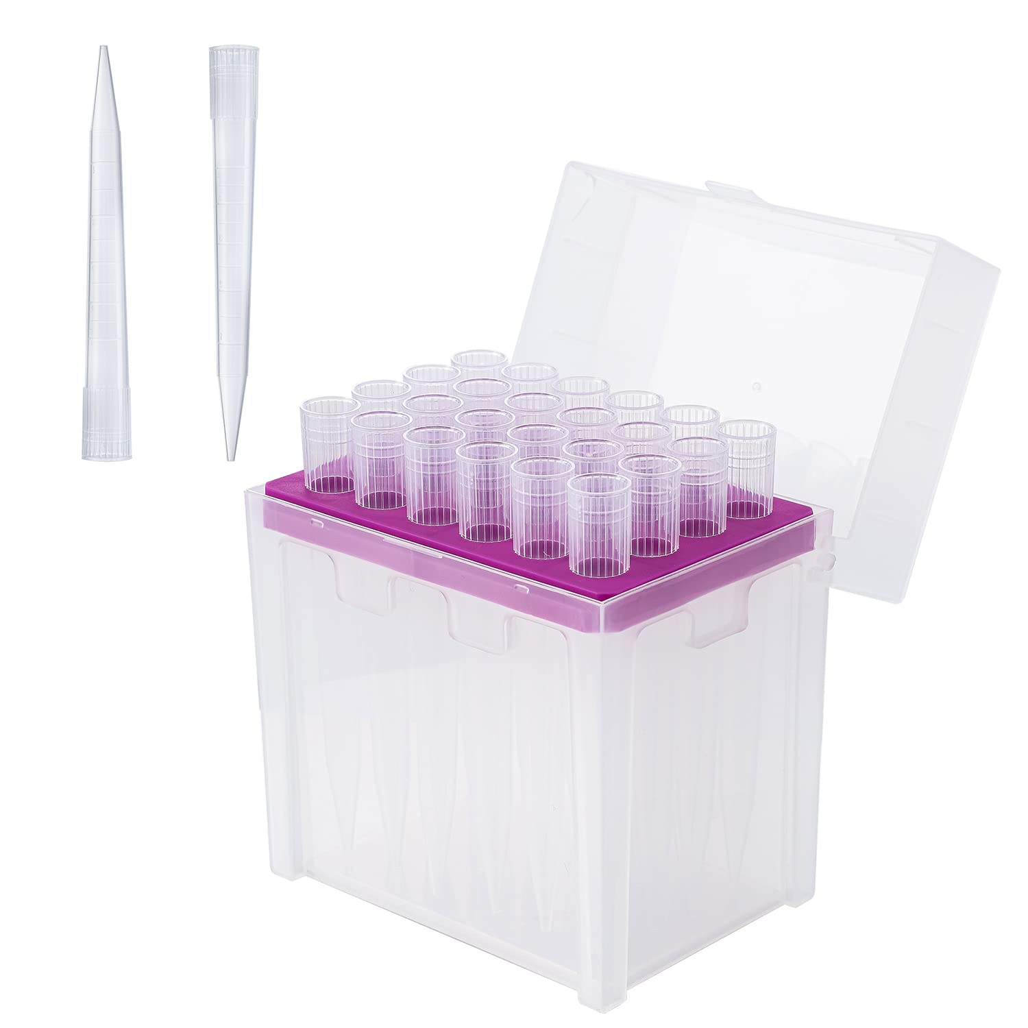 FOUR E'S SCIENTIFIC 5ml Pipette Tips - Universal 5000ul Sterile Pipette Tips Racked RNase/DNase Free & Pyrogen Safe, Autoclavable, 1 Rack 24 Tips