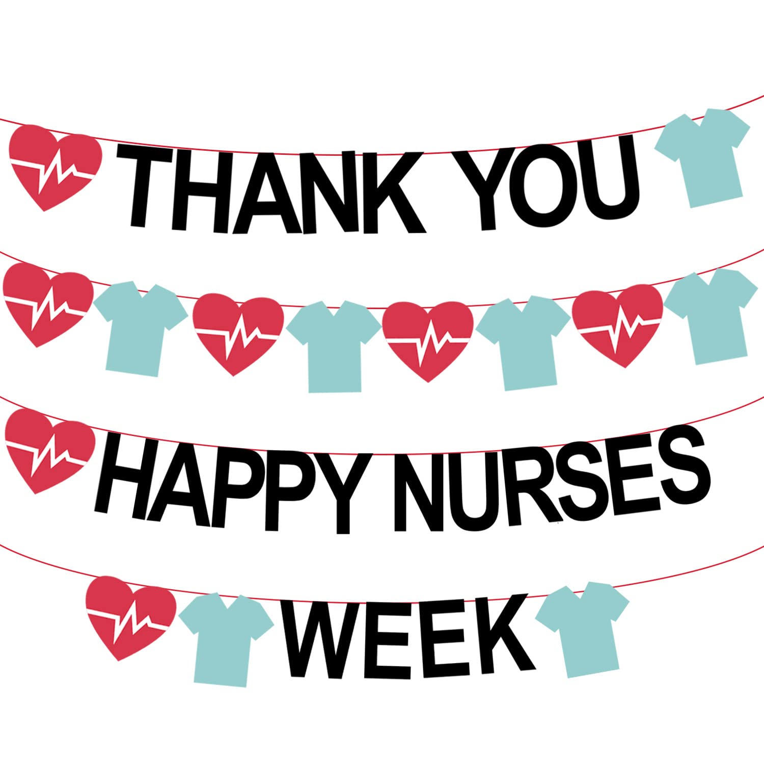 Happy Nurses Week Banner Thank You Nurses Party Decorations - Nurse Appreciation Week Banner for Medical Doctor Nursing Party Decorations