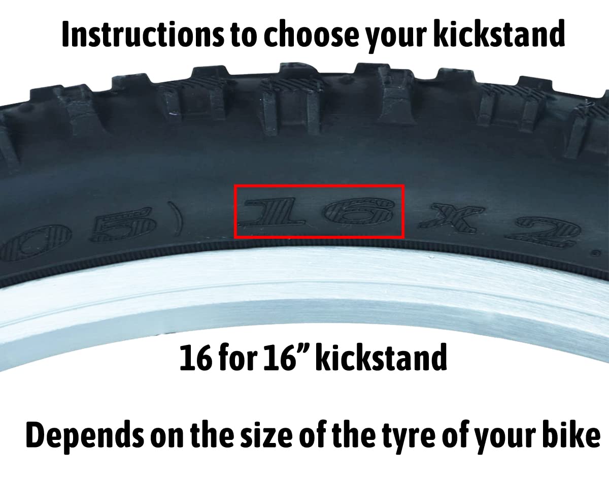 USONG Bike Kickstand Children's Bicycle Kickstand Single-side Stand Folding Bicycle Center Bracket 12" 14" 16" 18" 20" Bike Racks (For 18"-20"-22" Bike)