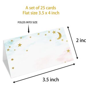 Little Star Place Cards Tent Style Cards – 25 Cards per Pack – Little Star Party Supplies Decorations – Shower Party Favors Birthday Party(TAIKA-010)