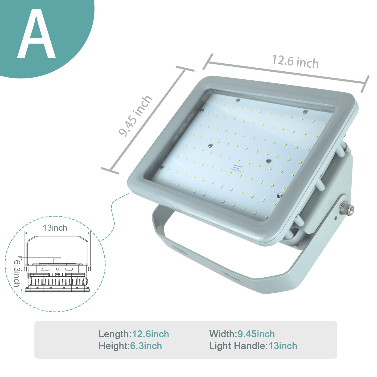 Sokply LED Explosion Proof Light UL844 Certified 80W 10800LM(320W HPS Eqv.), Class I Division II Hazardous Locations Luminaires Warehouse Lighting 100-277V, IP66 A Series