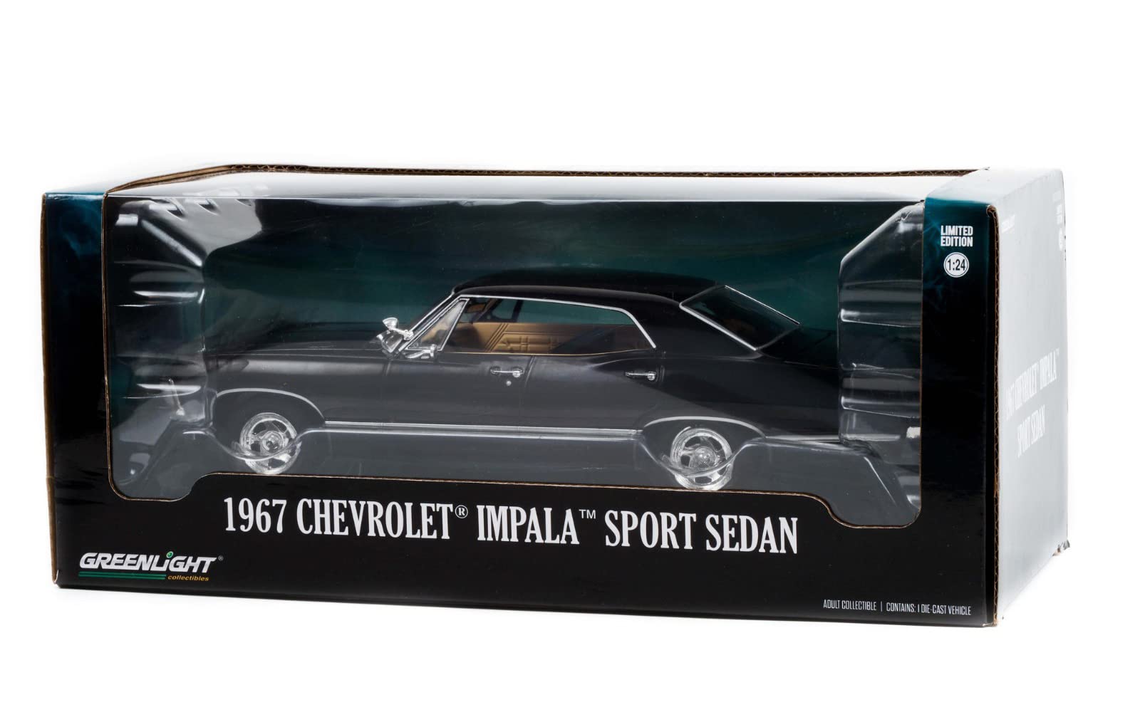 GreenLight 1:24 1967 Chevro&let Impala Sport Sedan - Tuxedo Black 84035 [Shipping from Canada]