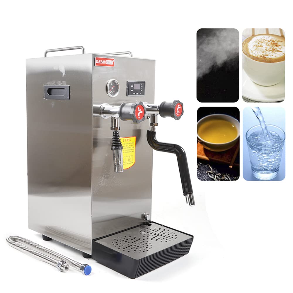 2500W 8L /2.1 Gal Commercial Multi-Purpose Milk Frother, Stainless Steel Steam Milk Frothing Machine for Espresso Coffee Tea Coffee Shop Dessert Shop Hotel Milk (US Stock)