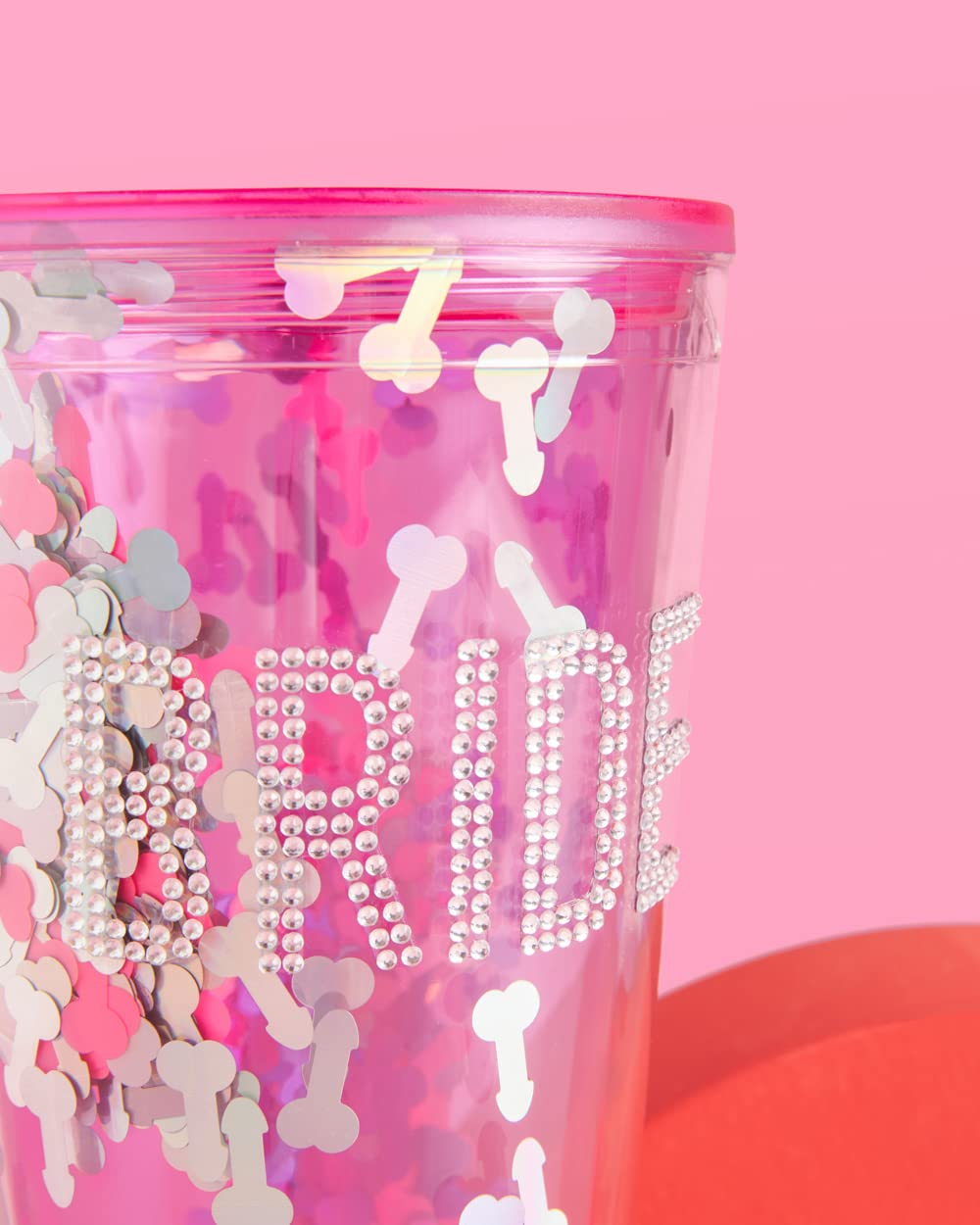 xo, Fetti Bachelorette Party Bride Confetti Tumbler Cup - Bridal Shower, Engagement Party Decoration and Bride To Be Gift