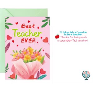 Fancy Land Teacher Thank You Card Appreciation Cards for Preschool Kindergarten Graduation 12Pcs