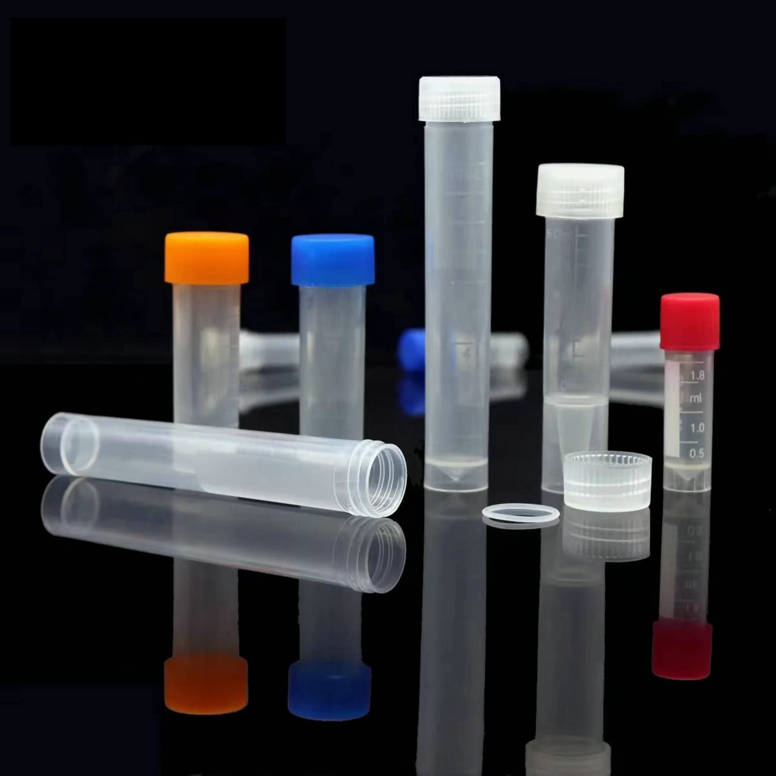 2ml Cryogenic Vials - Self Standing Transport Tubes,Polypropylene Molded Graduations (Case of 500)