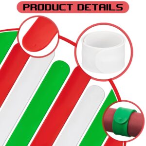 Charniol 12 Pieces Wrapping Paper Roll Holder Holiday Flip Wraps Silicone Covered Metal Strips Flip 1 x 9 Inch Poster Paper Roll Holder Stabilizer Slap Bands for Storage Organization White Red Green