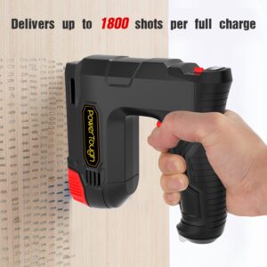 Powertough 4v Electric Cordless Staple Gun 2 in 1 Cordless Stapler, 1.5Ah Battery Powered Nail Gun for Upholstery Crafts, DIY, Including USB Charger Cable 2000pcs Free Staples and Brad Nails